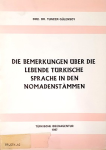 Die Bemerkungen über die lebende türkische Spräche in der Nomadenstämmen vignette